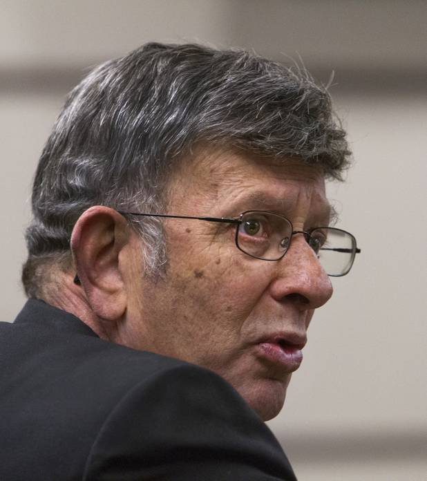 Lawyer Stephen Stein presents his rationale for a reduced bail for his client Colin Lowrey in Henderson Justice Court  Wednesday, Nov. 6, 2013.